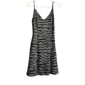 Stylish Black and Gray Zebra Print Dress